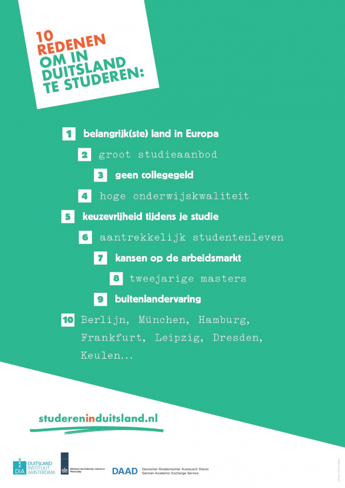 Poster: 10 redenen om in Duitsland te studeren