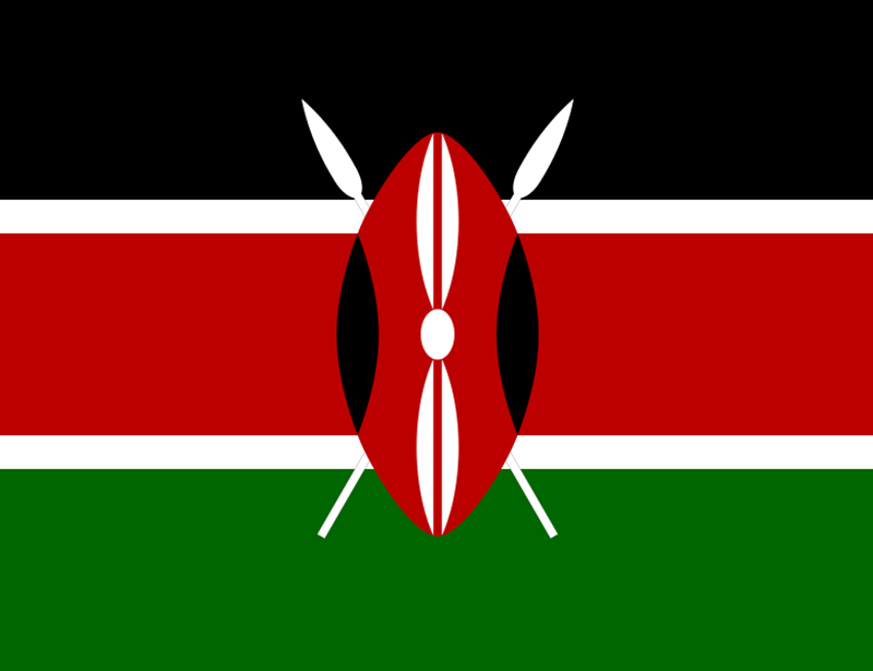 Vlag van Kenia. Afb.: wiki/cc