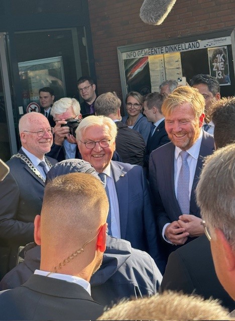 Steinmeier en Willem-Alexander in Dinkelland. Afb.: Deutsche Botschaft