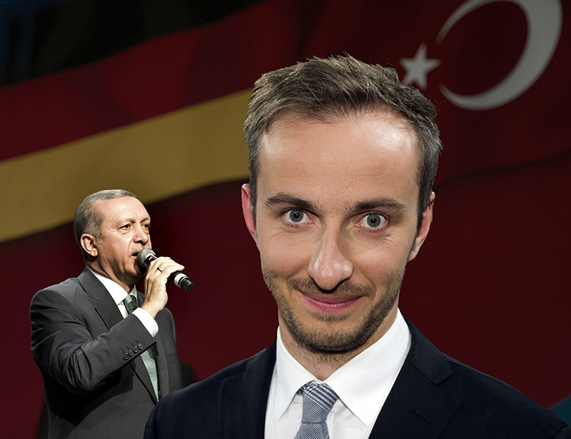 Erdogan en Böhmermann. Afb,: dpa/pic-all 