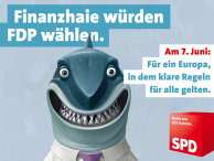 Verkiezingsposter van de SPD, gericht tegen de liberale FDP. Afbeelding: www.spd.de