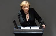 Merkel in de Bondsdag. Afb.: dpa/picture-alliance