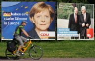 Verkiezingsposters van de CDU en de SPD voor de Europese verkiezingen. Afbeelding: Picture Alliance / dpa